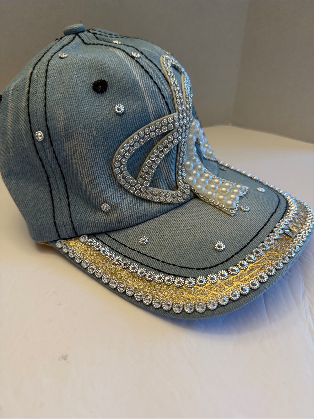 Embellished Denim Hat Adjustable - Picture 2 of 4
